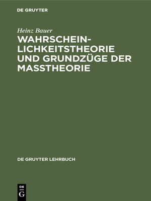 cover image of Wahrscheinlichkeitstheorie und Grundzüge der Maßtheorie